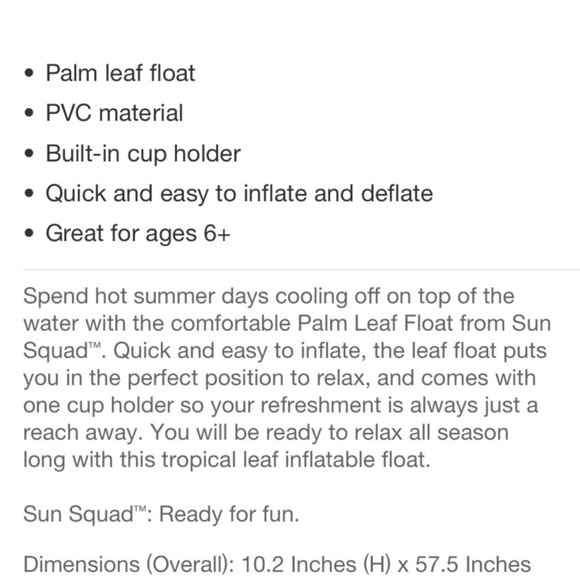 Pool Swim Float Giant Tropical Palm Leaf - Picture 3 of 3